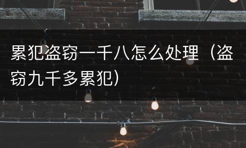 累犯盗窃一千八怎么处理（盗窃九千多累犯）