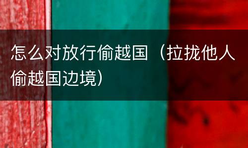 怎么对放行偷越国（拉拢他人偷越国边境）