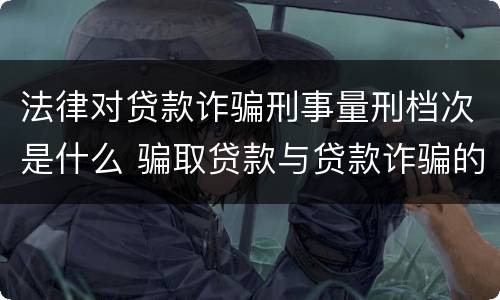 法律对贷款诈骗刑事量刑档次是什么 骗取贷款与贷款诈骗的量刑区别
