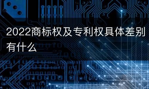 2022商标权及专利权具体差别有什么