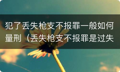 犯了丢失枪支不报罪一般如何量刑（丢失枪支不报罪是过失犯罪吗）
