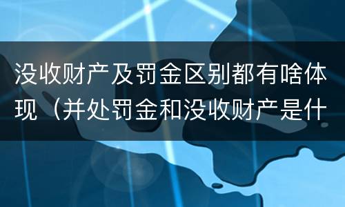 没收财产及罚金区别都有啥体现（并处罚金和没收财产是什么意思）