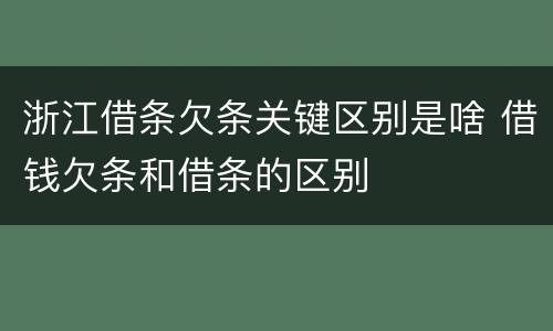 浙江借条欠条关键区别是啥 借钱欠条和借条的区别