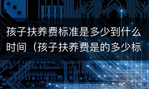 孩子扶养费标准是多少到什么时间（孩子扶养费是的多少标准呢）