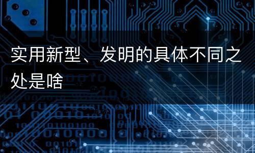 实用新型、发明的具体不同之处是啥
