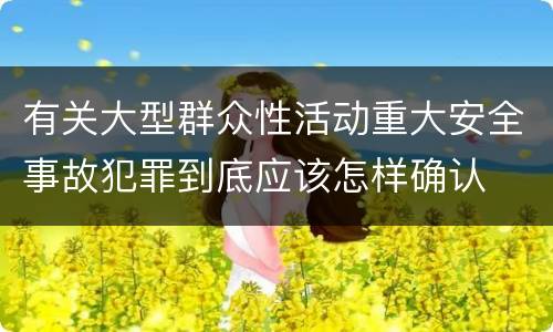 有关大型群众性活动重大安全事故犯罪到底应该怎样确认