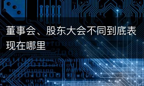 董事会、股东大会不同到底表现在哪里