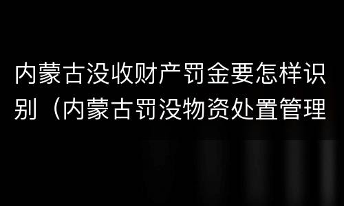 内蒙古没收财产罚金要怎样识别（内蒙古罚没物资处置管理办法）