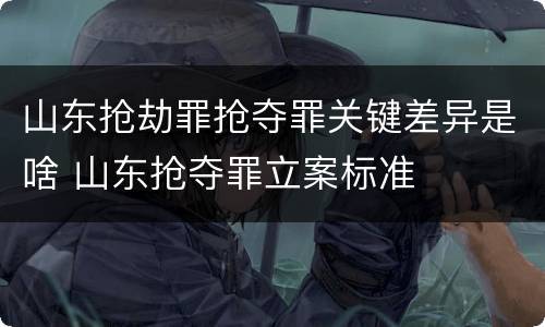 山东抢劫罪抢夺罪关键差异是啥 山东抢夺罪立案标准
