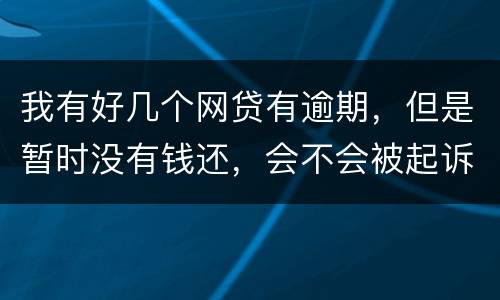 我有好几个网贷有逾期，但是暂时没有钱还，会不会被起诉抓人啊