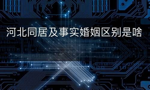 河北同居及事实婚姻区别是啥