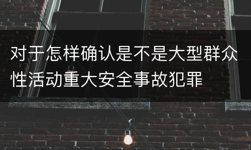 对于怎样确认是不是大型群众性活动重大安全事故犯罪