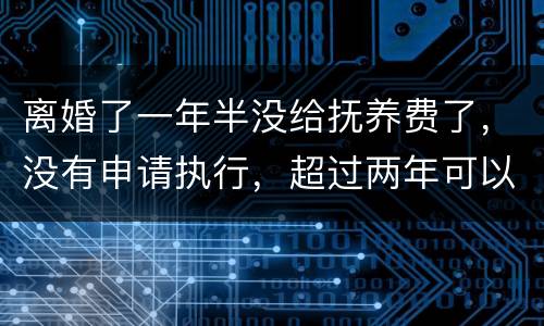离婚了一年半没给抚养费了，没有申请执行，超过两年可以申请强制执行吗