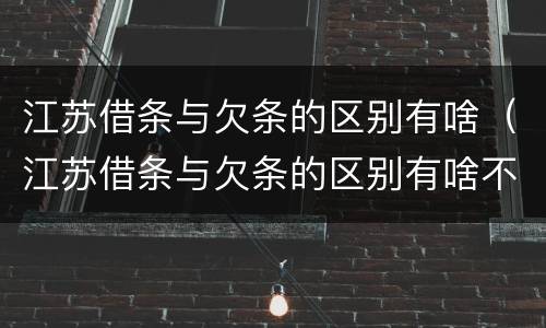 江苏借条与欠条的区别有啥（江苏借条与欠条的区别有啥不一样）
