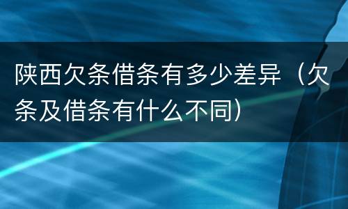 陕西欠条借条有多少差异（欠条及借条有什么不同）