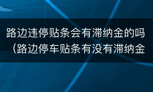路边违停贴条会有滞纳金的吗（路边停车贴条有没有滞纳金）