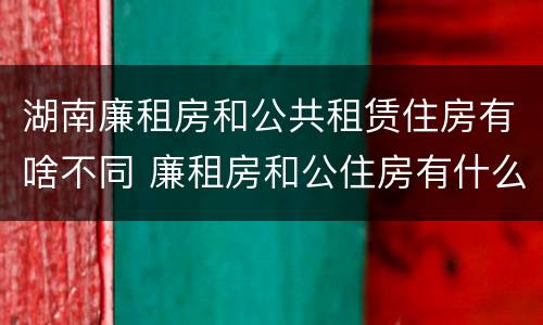 湖南廉租房和公共租赁住房有啥不同 廉租房和公住房有什么区别