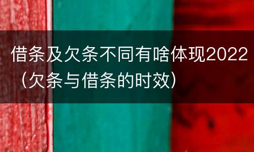 借条及欠条不同有啥体现2022（欠条与借条的时效）