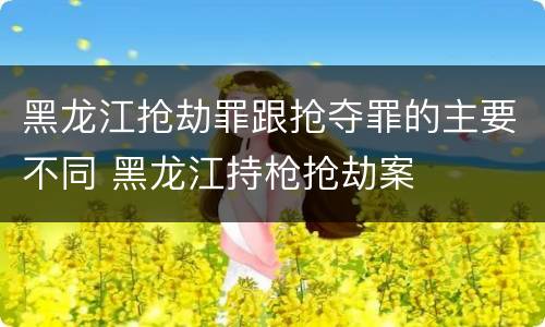 黑龙江抢劫罪跟抢夺罪的主要不同 黑龙江持枪抢劫案