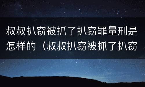 叔叔扒窃被抓了扒窃罪量刑是怎样的（叔叔扒窃被抓了扒窃罪量刑是怎样的标准）