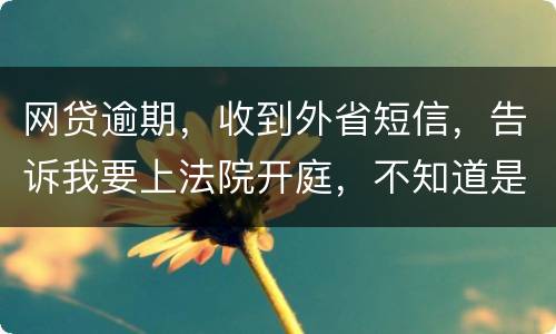 网贷逾期，收到外省短信，告诉我要上法院开庭，不知道是不是真的
