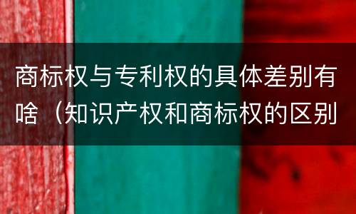 商标权与专利权的具体差别有啥（知识产权和商标权的区别）