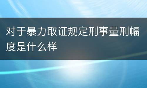 对于暴力取证规定刑事量刑幅度是什么样