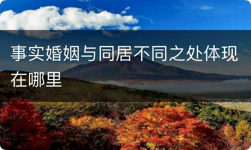 事实婚姻与同居不同之处体现在哪里