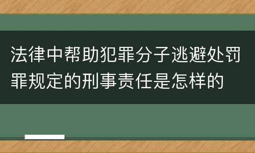 法律中帮助犯罪分子逃避处罚罪规定的刑事责任是怎样的