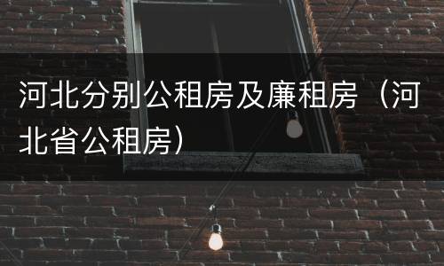 河北分别公租房及廉租房（河北省公租房）