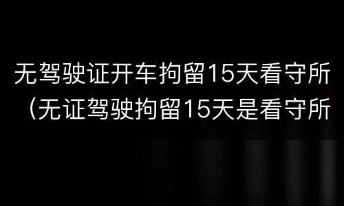 无驾驶证开车拘留15天看守所（无证驾驶拘留15天是看守所还是拘留所）