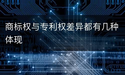 商标权与专利权差异都有几种体现