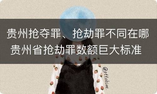 贵州抢夺罪、抢劫罪不同在哪 贵州省抢劫罪数额巨大标准