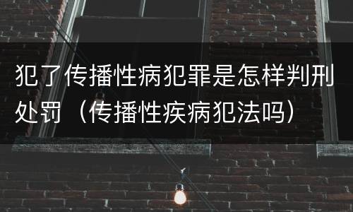 犯了传播性病犯罪是怎样判刑处罚（传播性疾病犯法吗）