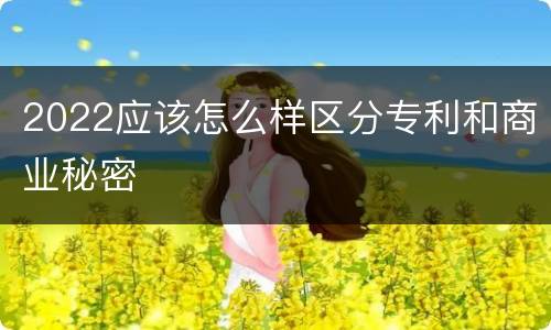 2022应该怎么样区分专利和商业秘密
