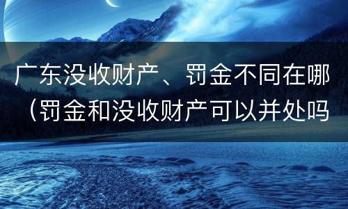 广东没收财产、罚金不同在哪（罚金和没收财产可以并处吗）