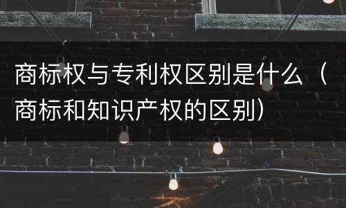 商标权与专利权区别是什么（商标和知识产权的区别）
