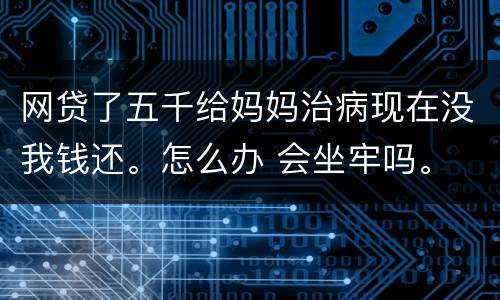 网贷了五千给妈妈治病现在没我钱还。怎么办 会坐牢吗。
