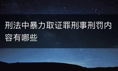 刑法中暴力取证罪刑事刑罚内容有哪些