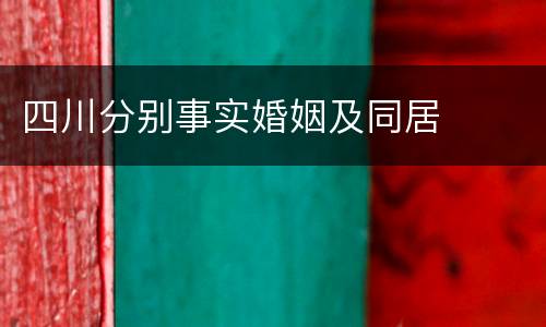 四川分别事实婚姻及同居
