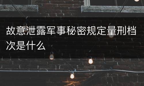 故意泄露军事秘密规定量刑档次是什么