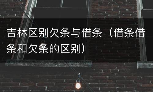 吉林区别欠条与借条（借条借条和欠条的区别）
