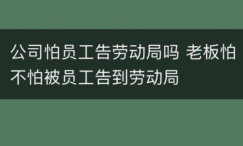 公司怕员工告劳动局吗 老板怕不怕被员工告到劳动局