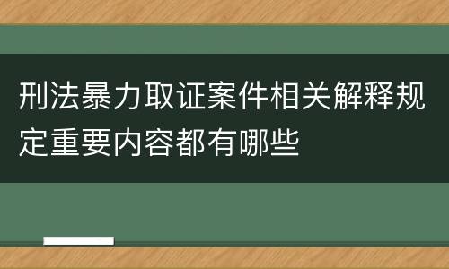 刑法暴力取证案件相关解释规定重要内容都有哪些