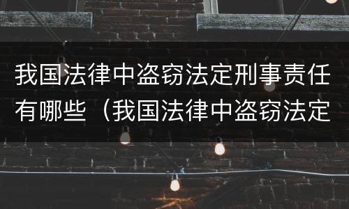 我国法律中盗窃法定刑事责任有哪些（我国法律中盗窃法定刑事责任有哪些条款）