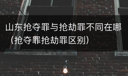山东抢夺罪与抢劫罪不同在哪（抢夺罪抢劫罪区别）