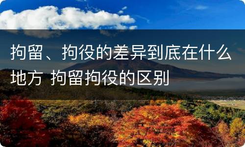 拘留、拘役的差异到底在什么地方 拘留拘役的区别