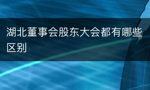 湖北董事会股东大会都有哪些区别