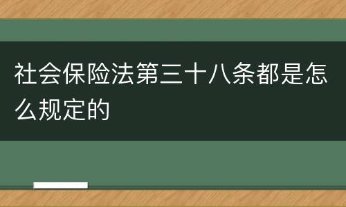 社会保险法第三十八条都是怎么规定的