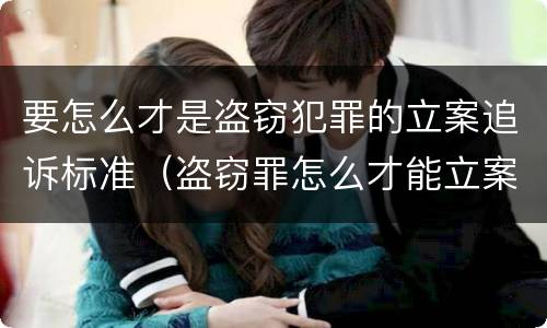 要怎么才是盗窃犯罪的立案追诉标准（盗窃罪怎么才能立案）